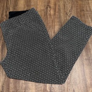 Cropped black and white dress pants